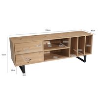 Lowboard FineBuy Fernsehkommode 150 cm TV Schrank Regal Fernsehschrank Modern – Ansicht 3