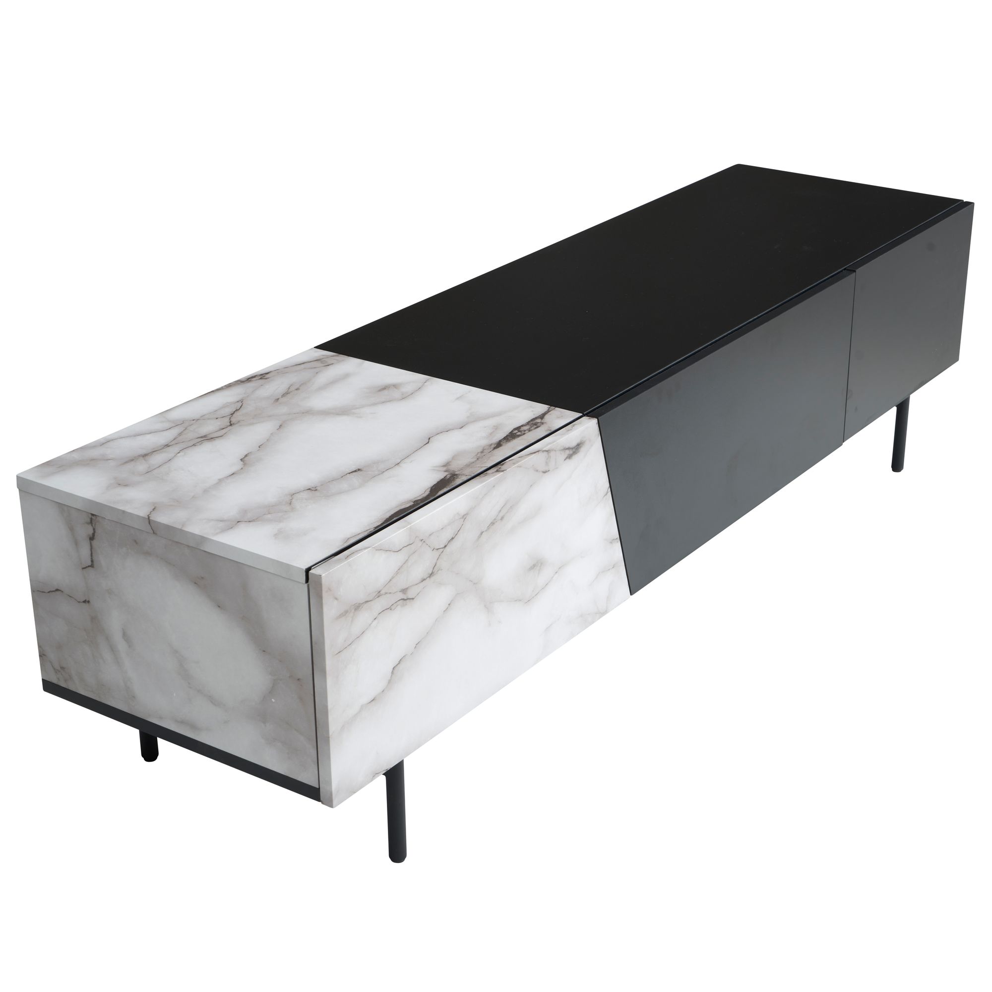 Lowboard FineBuy TV Schrank 150 cm Fernsehtisch Fernsehschrank Türen Schublade – Ansicht 6