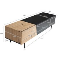 Lowboard FineBuy TV Schrank 150 cm Fernsehtisch Fernsehschrank Türen Schublade – Ansicht 3