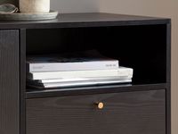 Sideboard FineBuy 140cm Eiche Dekor Schwarz mit 2 Türen Schublade & Ablage Kommode – Ansicht 4
