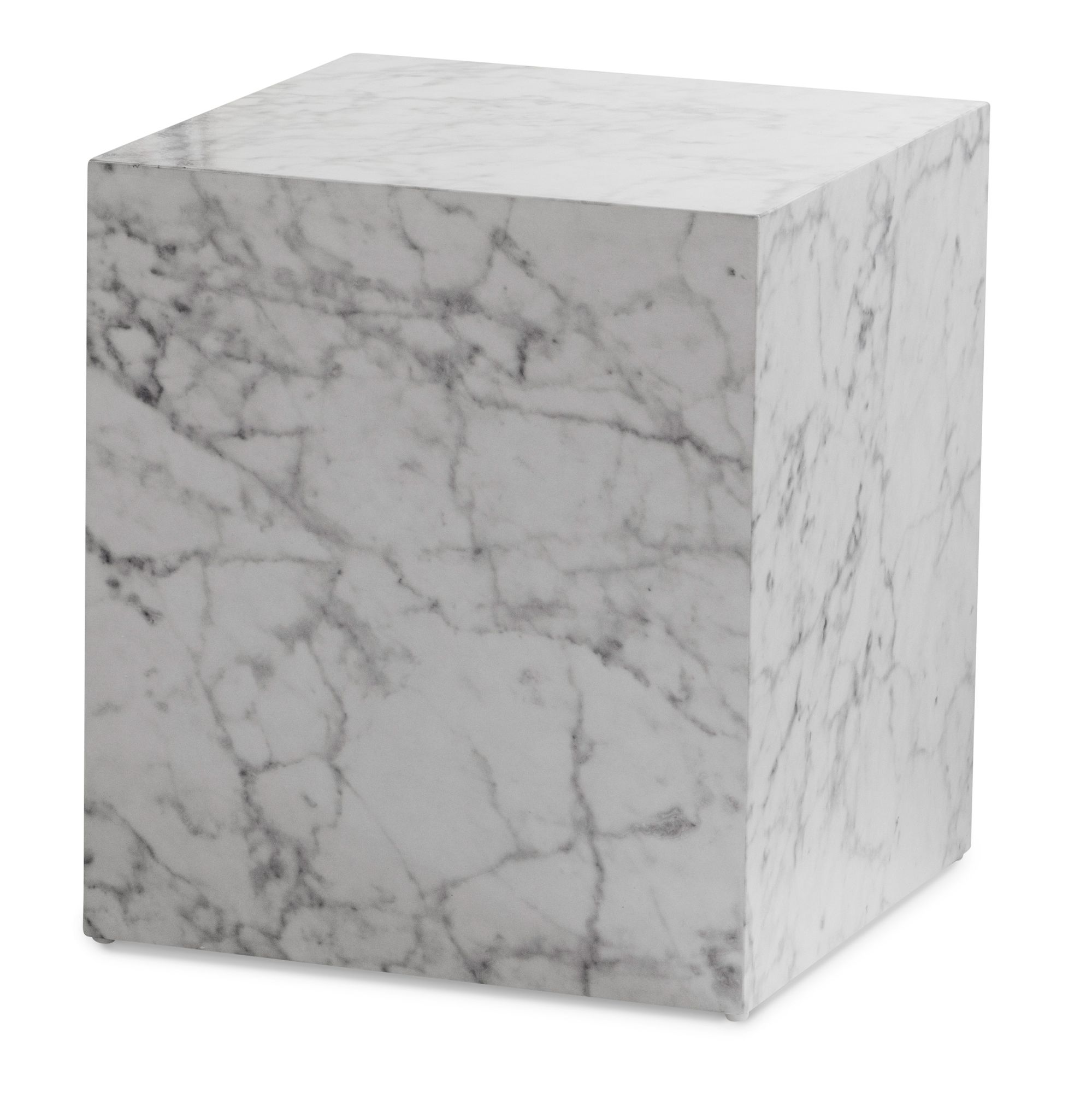 Couchtisch FineBuy Sofatisch MONOBLOC Marmor Optik 40x40x45 cm Wohnzimmertisch – Ansicht 6