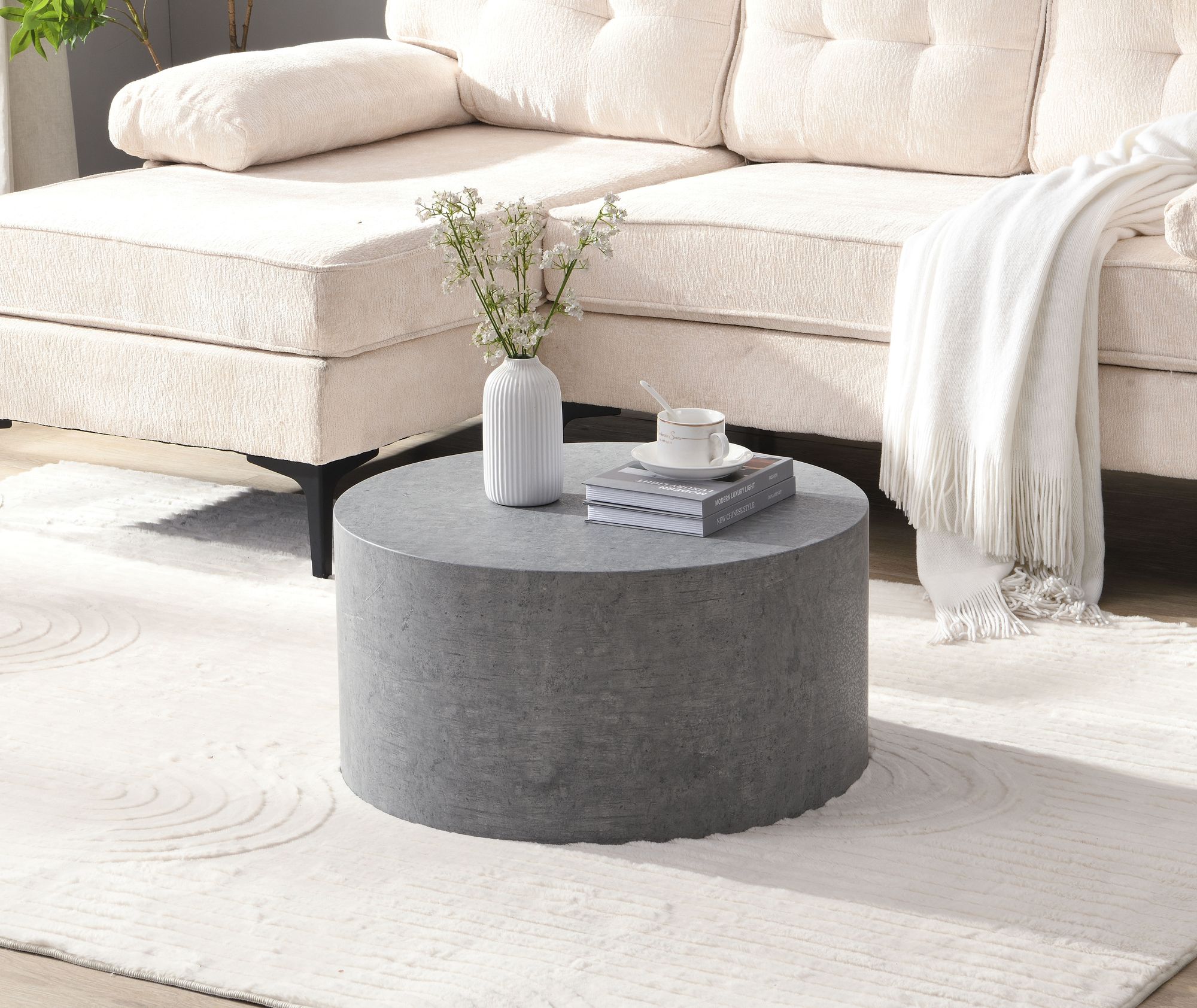 FineBuy Couchtisch MONOBLOC Rund 60 cm – Moderner Wohnzimmertisch in elegantem Design – runder Sofatisch, Loungetisch für Wohnzimmer | Farbe: Schwarz FineBuy Couchtisch MONOBLOC Rund 60 cm – Moderner Wohnzimmertisch in elegantem Design – runder Sofatisch, Loungetisch für Wohnzimmer | Farbe: Schwarz