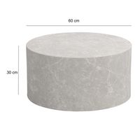Couchtisch FineBuy Sofatisch MONOBLOC 60 cm Wohnzimmertisch Rund Loungetisch – Ansicht 3