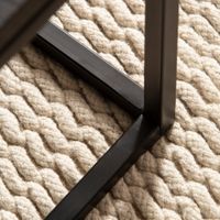 Couchtisch Massivholz schwarz Wohnzimmertisch Metallgestell Industrial Design – Ansicht 5