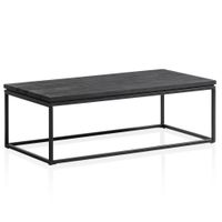 Couchtisch Massivholz schwarz Wohnzimmertisch Metallgestell Industrial Design – Ansicht 6