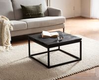 Couchtisch Massivholz schwarz Wohnzimmertisch Metallgestell Industrial Design – Ansicht 2
