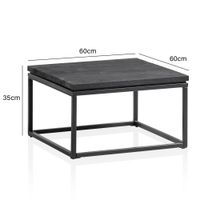 Couchtisch Massivholz schwarz Wohnzimmertisch Metallgestell Industrial Design – Ansicht 3