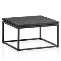 Couchtisch Massivholz schwarz Wohnzimmertisch Metallgestell Industrial Design – Ansicht 6