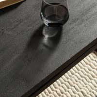 Couchtisch Massivholz schwarz Wohnzimmertisch Metallgestell Industrial Design – Ansicht 4