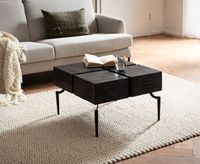 Couchtisch Akazie Massivholz quadratisch 60cm Wohnzimmertisch Blocks Industrial – Ansicht 2