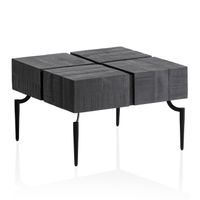 Couchtisch Akazie Massivholz quadratisch 60cm Wohnzimmertisch Blocks Industrial – Ansicht 6