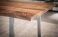 Esszimmertisch FineBuy Esstisch Akazie Massivholz Küchentisch Baumkante Chrom – Ansicht 4