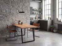 Esstisch FineBuy Esszimmertisch 120 cm Akazie Massivholz Baumkante Küchentisch – Ansicht 5