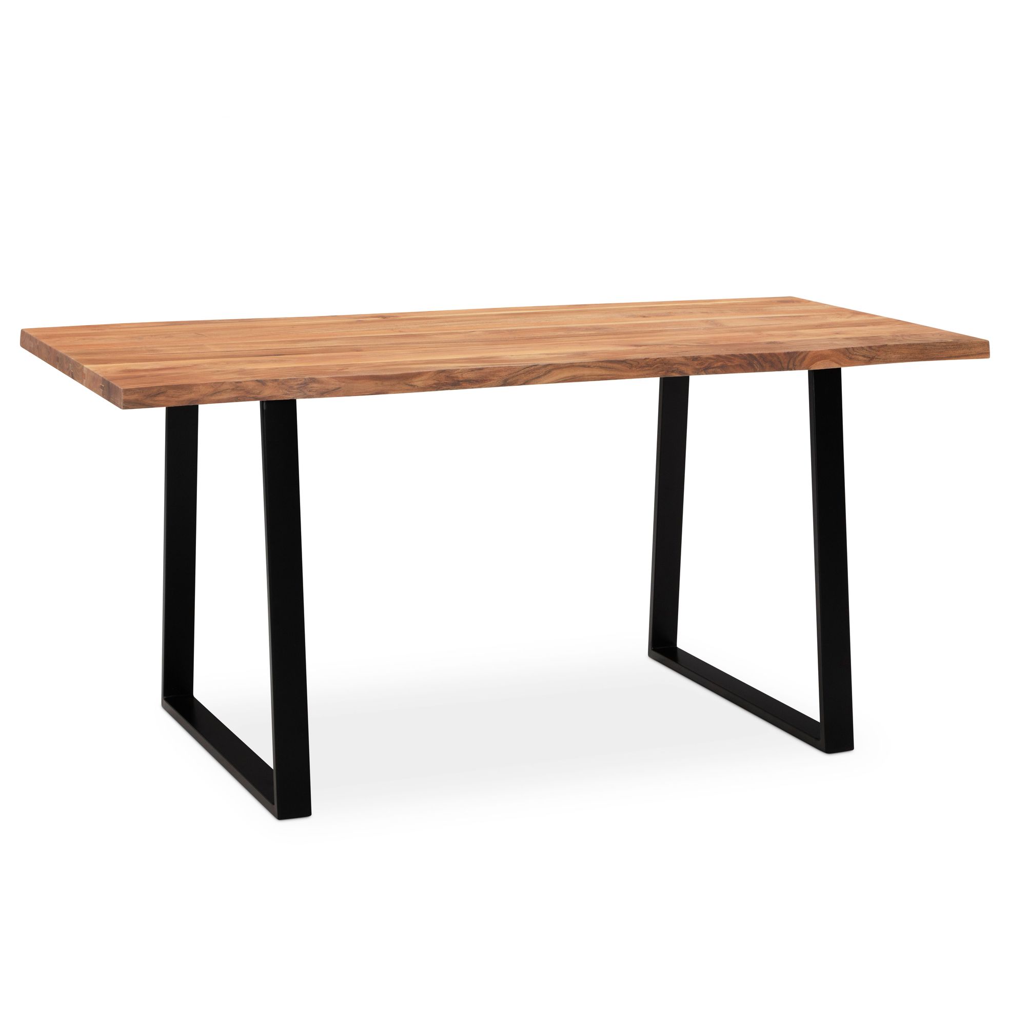 Schreibtisch FineBuy Bürotisch 120 cm Akazie Massivholz Computertisch Baumkante – Ansicht 6