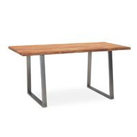 Schreibtisch FineBuy Bürotisch 120 cm Akazie Massivholz Computertisch Baumkante – Ansicht 6
