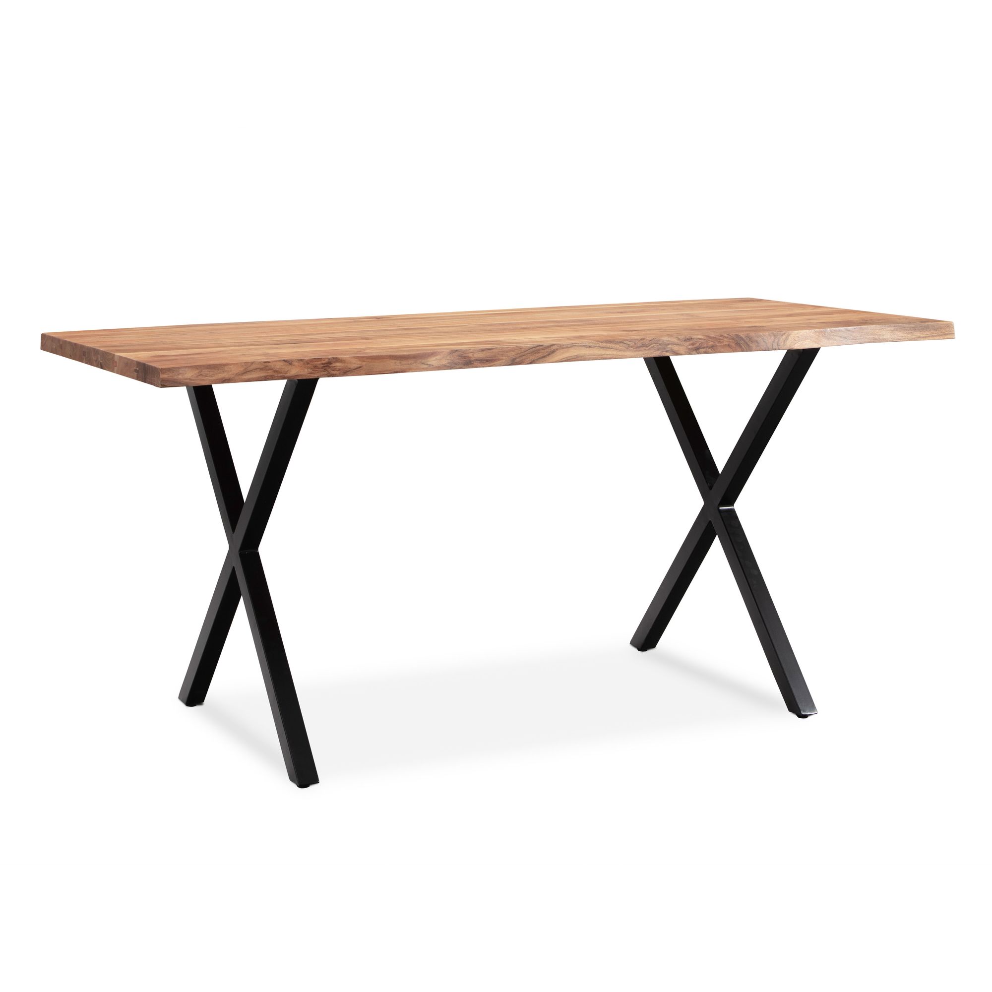 Schreibtisch FineBuy 120 cm Akazie Massivholz Bürotisch Computertisch Baumkante – Ansicht 6