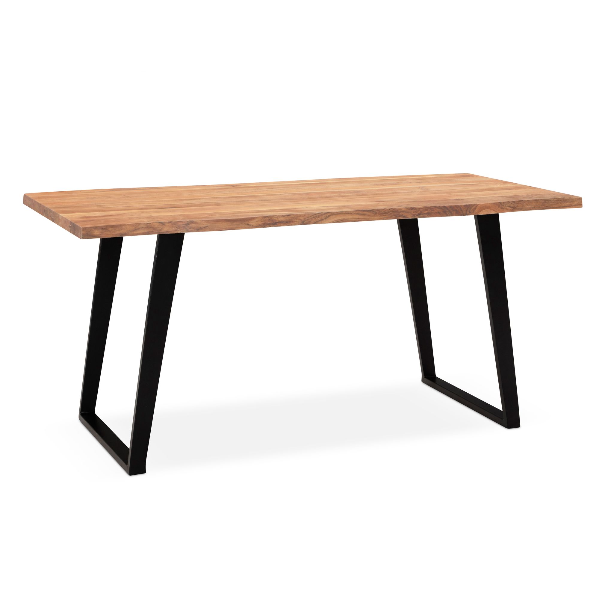 FineBuy Schreibtisch 120x60x76 cm Akazie Massivholz / Metall Computertisch Baumkante, Homeoffice Bürotisch Massiv mit U-Beinen in Schwarz, Holztisch Laptoptisch Arbeitszimmer | Farbe: Braun FineBuy Schreibtisch 120x60x76 cm Akazie Massivholz / Metall Computertisch Baumkante, Homeoffice Bürotisch Massiv mit U-Beinen in Schwarz, Holztisch Laptoptisch Arbeitszimmer | Farbe: Braun