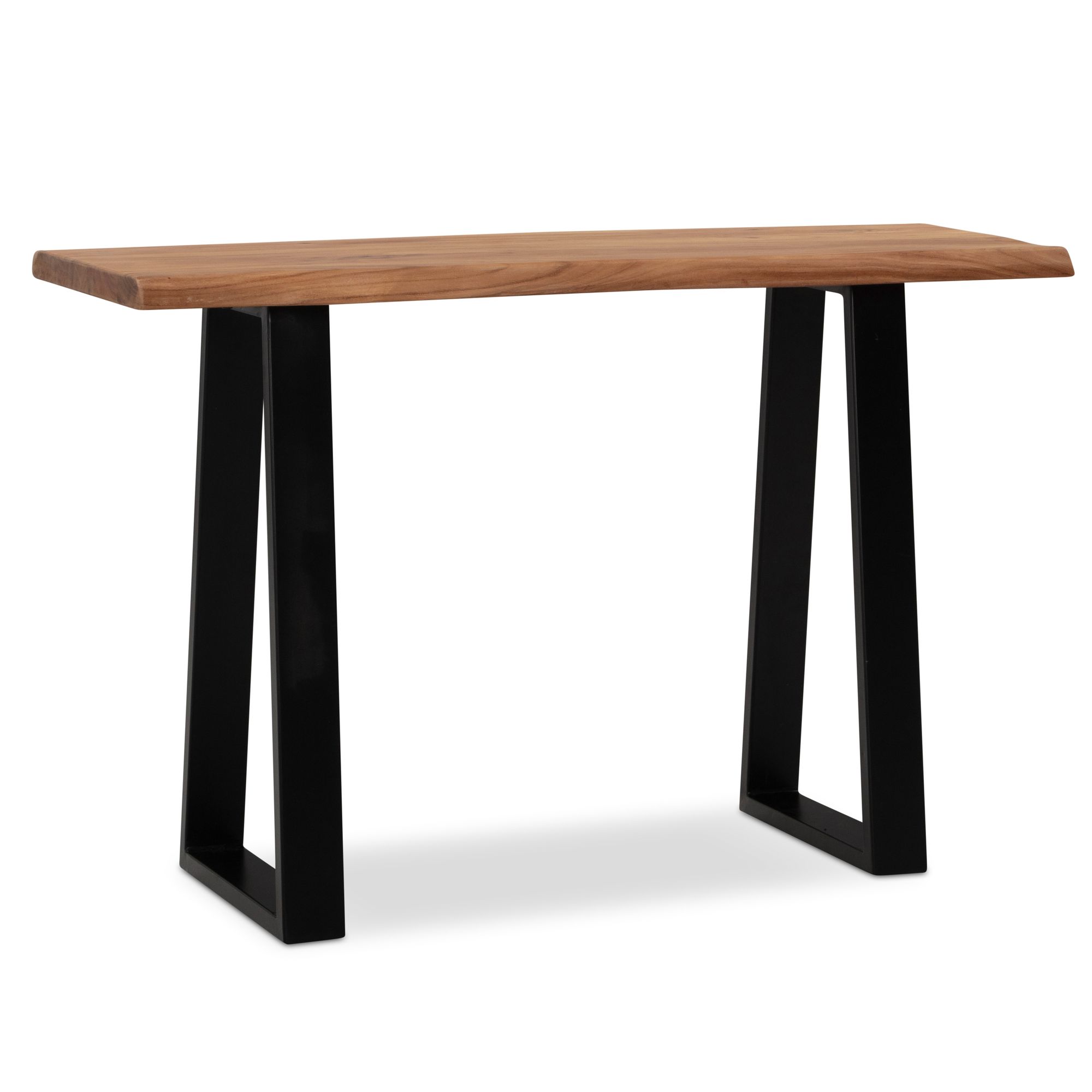 Schreibtisch FineBuy Bürotisch 118 cm Akazie Massivholz Laptoptisch Baumkante – Ansicht 6