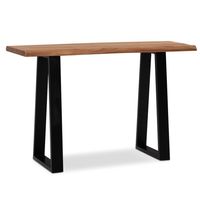 Schreibtisch FineBuy Bürotisch 118 cm Akazie Massivholz Laptoptisch Baumkante – Ansicht 6