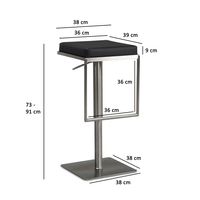 Barhocker FineBuy Barstuhl Schwarz Kunstleder Edelstahl Tresenhocker Modern – Ansicht 3