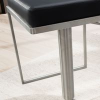 Barhocker FineBuy Barstuhl Schwarz Kunstleder Edelstahl Tresenhocker Modern – Ansicht 4