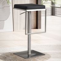 Barhocker FineBuy Barstuhl Schwarz Kunstleder Edelstahl Tresenhocker Modern – Ansicht 1