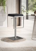 Barhocker FineBuy Barstuhl Schwarz Kunstleder Edelstahl Tresenhocker Modern – Ansicht 2