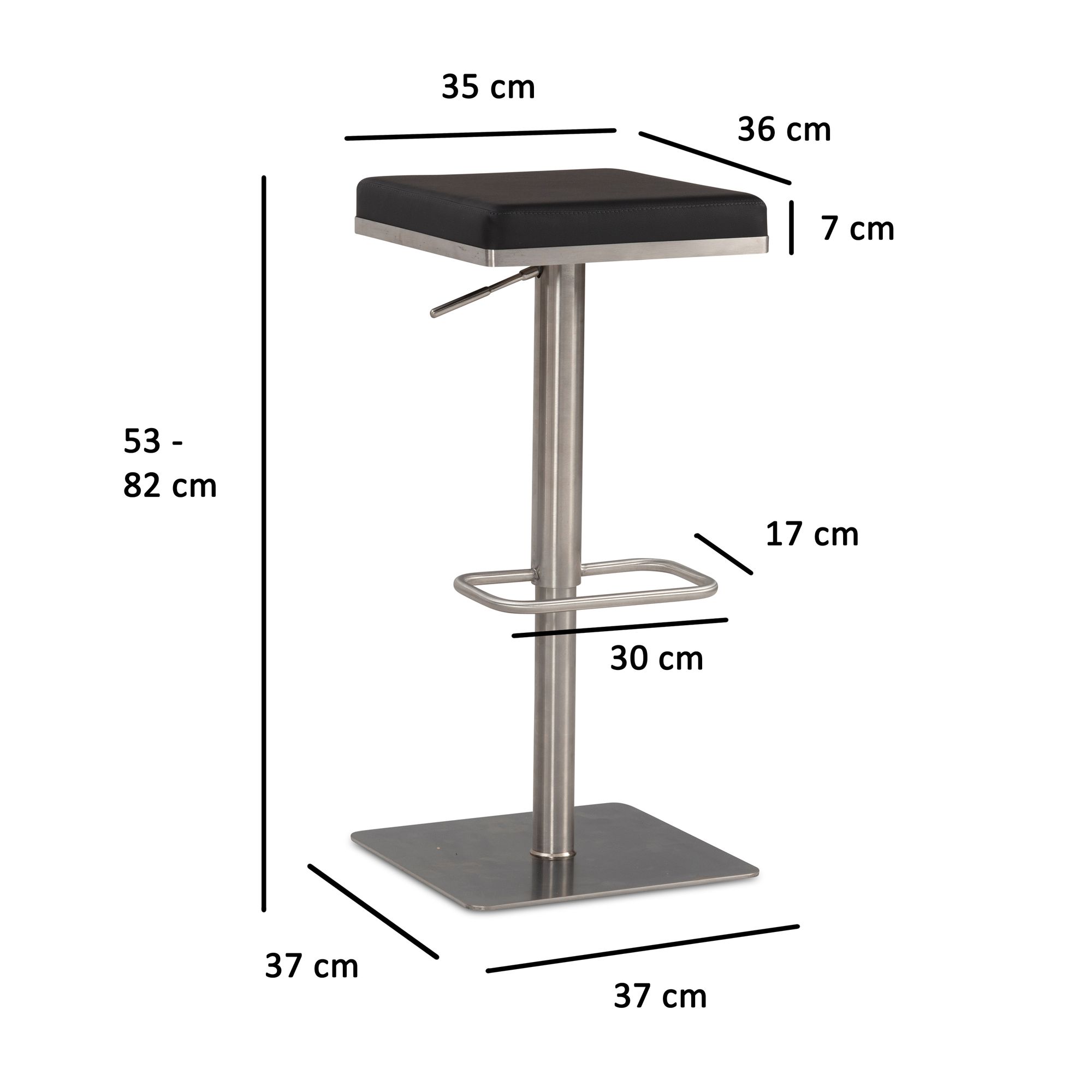 Barhocker FineBuy Tresenhocker Schwarz Kunstleder Edelstahl Barstuhl Modern – Ansicht 3