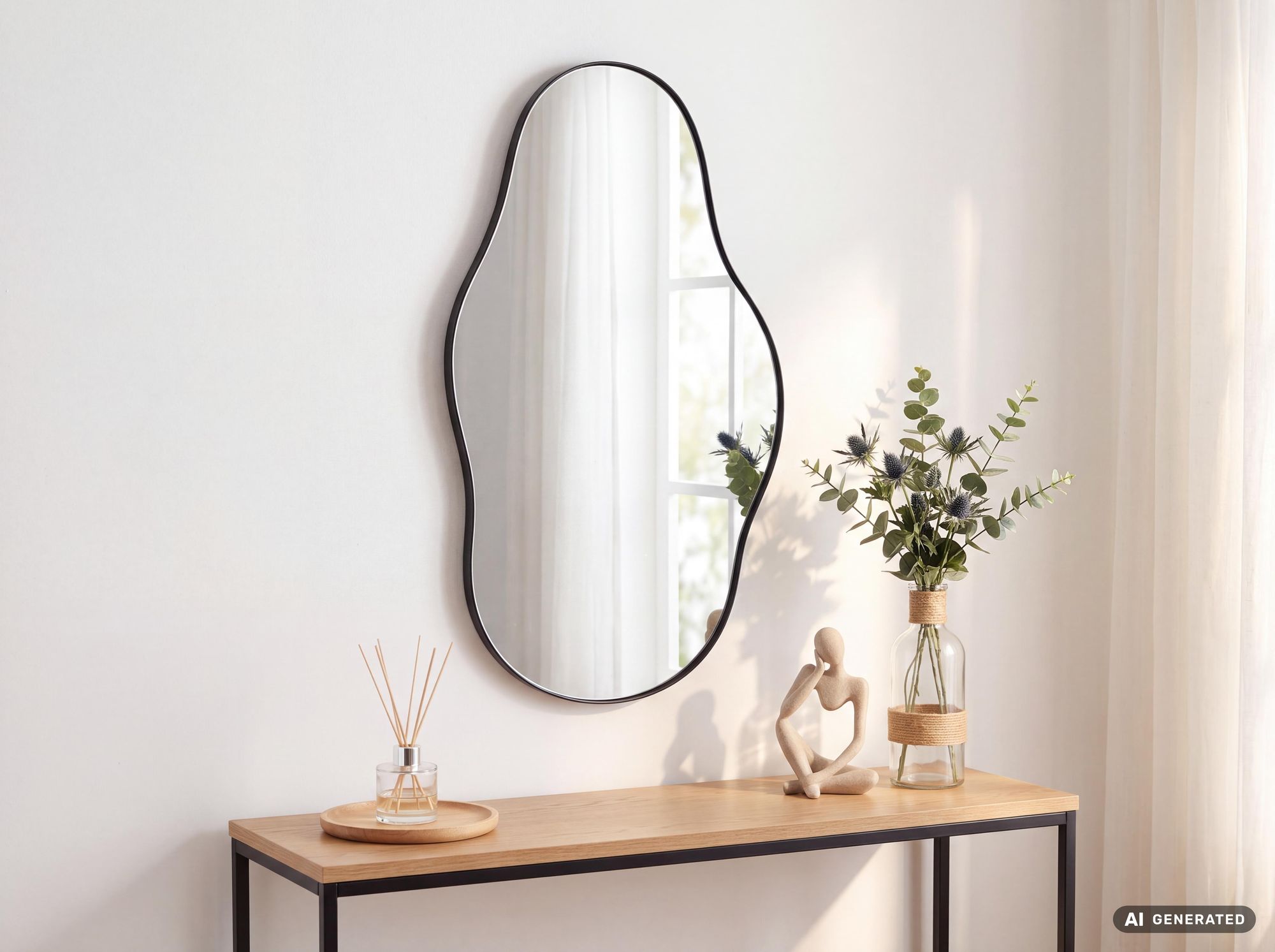 Design Wandspiegel FineBuy in organischer Form 40x80 cm Spiegel Flur Garderobe – Ansicht 2