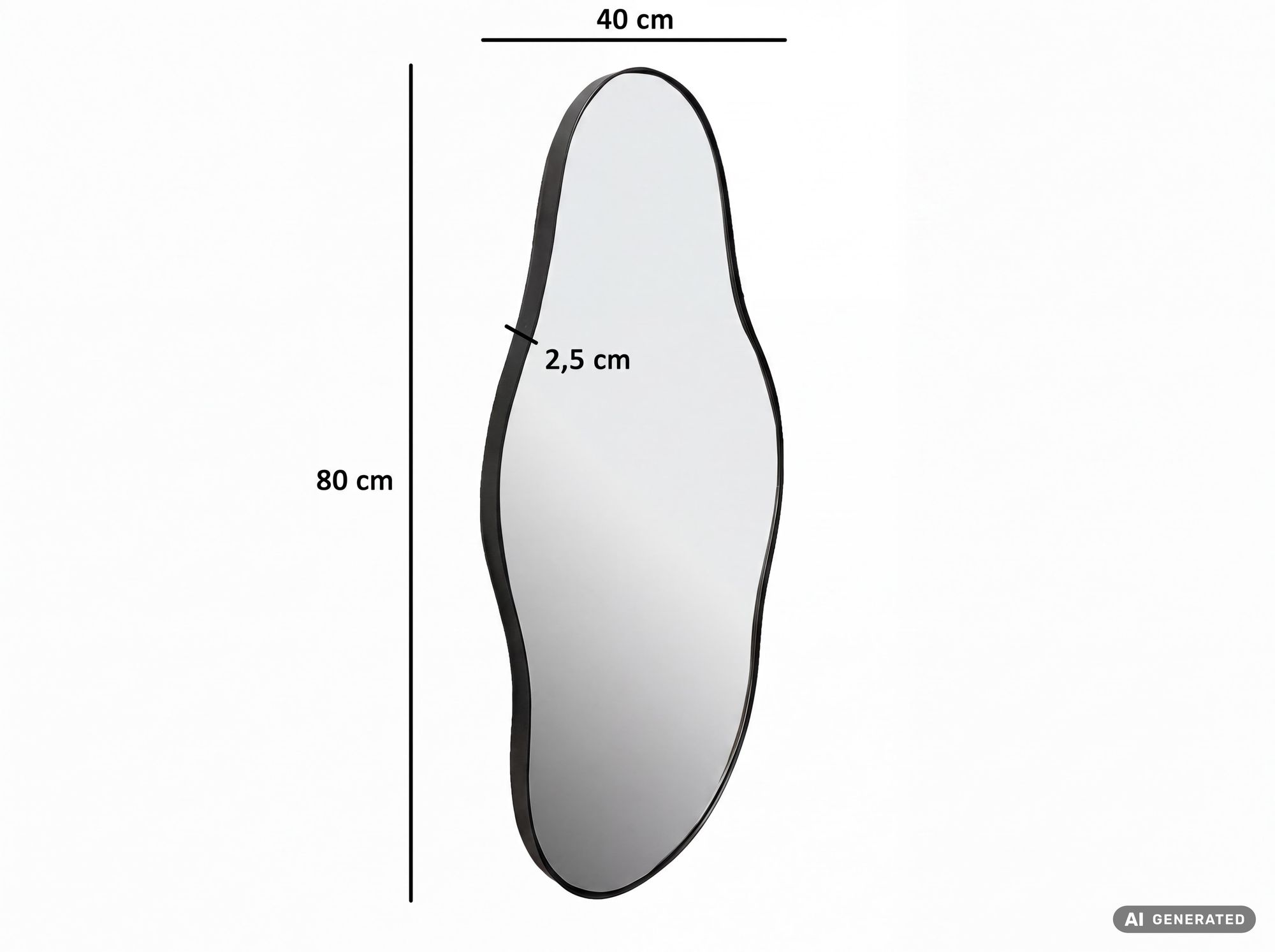 Design Wandspiegel FineBuy in organischer Form 40x80 cm Spiegel Flur Garderobe – Ansicht 3