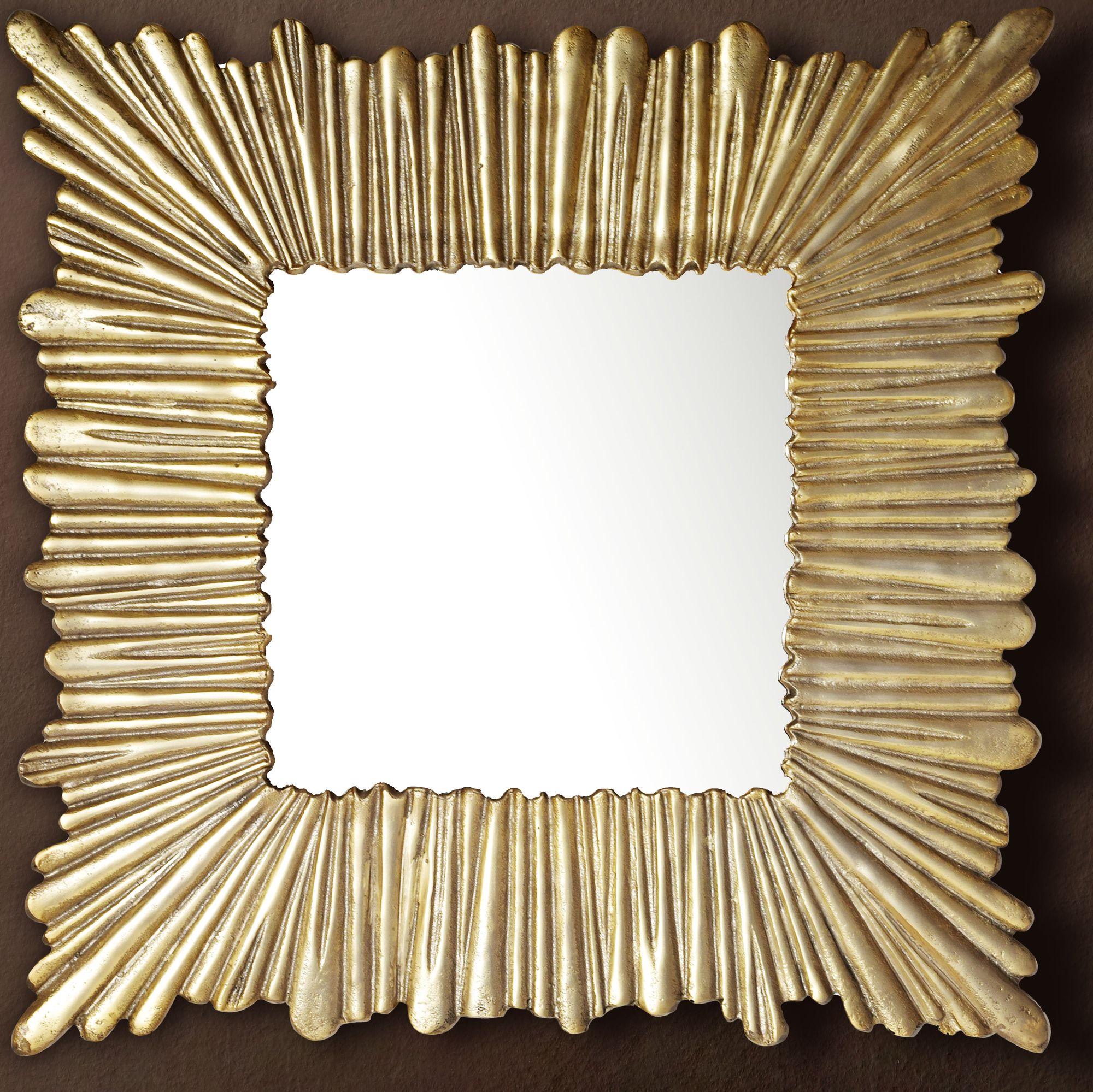 Wandspiegel FineBuy Flurspiegel Quadratisch 75 cm Spiegel Gold Hängespiegel – Ansicht 1