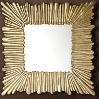 Wandspiegel FineBuy Flurspiegel Quadratisch 75 cm Spiegel Gold Hängespiegel – Ansicht 1