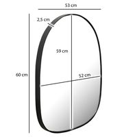 Design Wandspiegel organische Form 53x60cm moderner Spiegel asymmetrisch schwarz – Ansicht 3