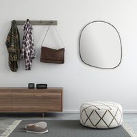 Design Wandspiegel organische Form 53x60cm moderner Spiegel asymmetrisch schwarz – Ansicht 2