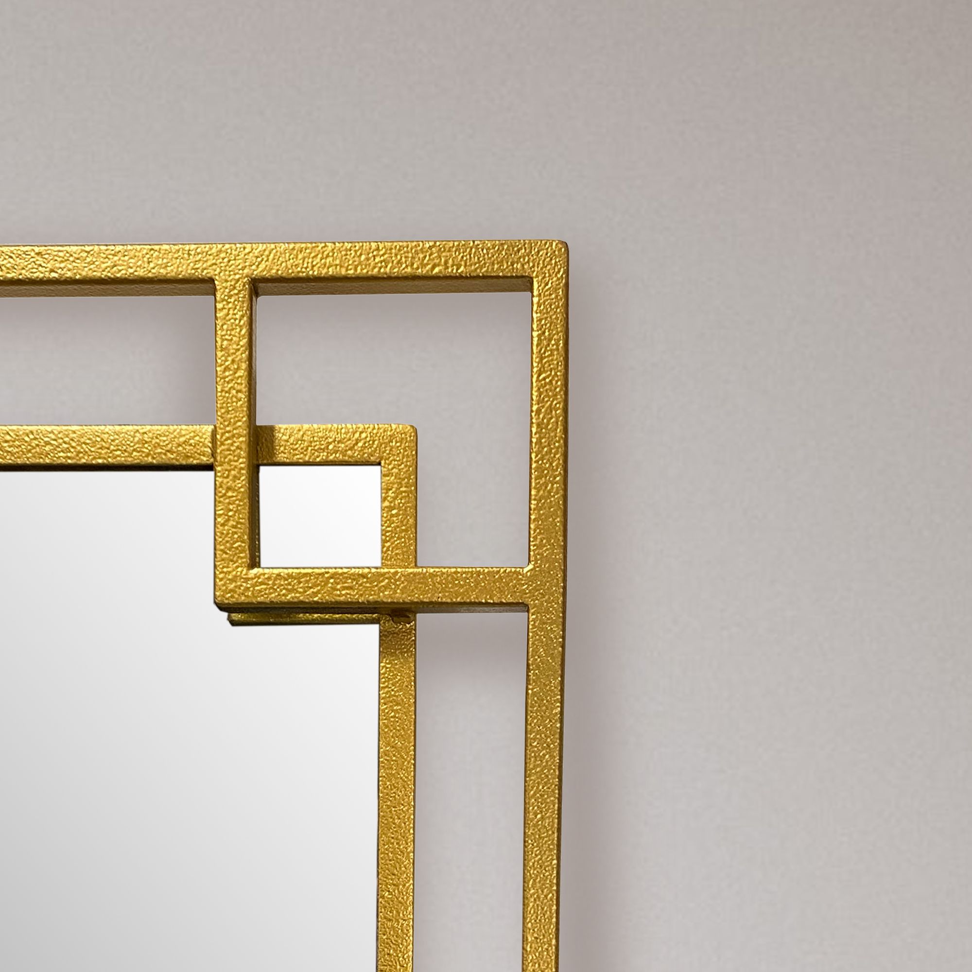 Wandspiegel FineBuy Flurspiegel Quadrat Metall Gold Spiegel Hängespiegel Rahmen – Ansicht 5