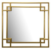 Wandspiegel FineBuy Flurspiegel Quadrat Metall Gold Spiegel Hängespiegel Rahmen – Ansicht 6