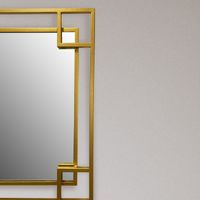 Wandspiegel FineBuy Flurspiegel Quadrat Metall Gold Spiegel Hängespiegel Rahmen – Ansicht 4
