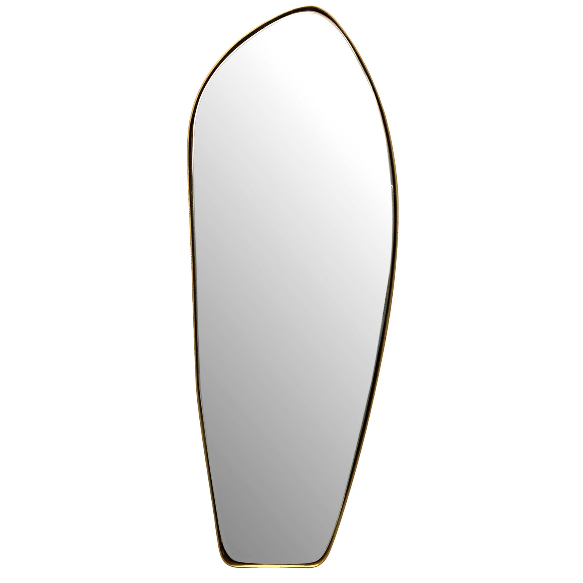 Design Wandspiegel organische Form 90 cm moderner Spiegel asymmetrisch gold – Ansicht 6