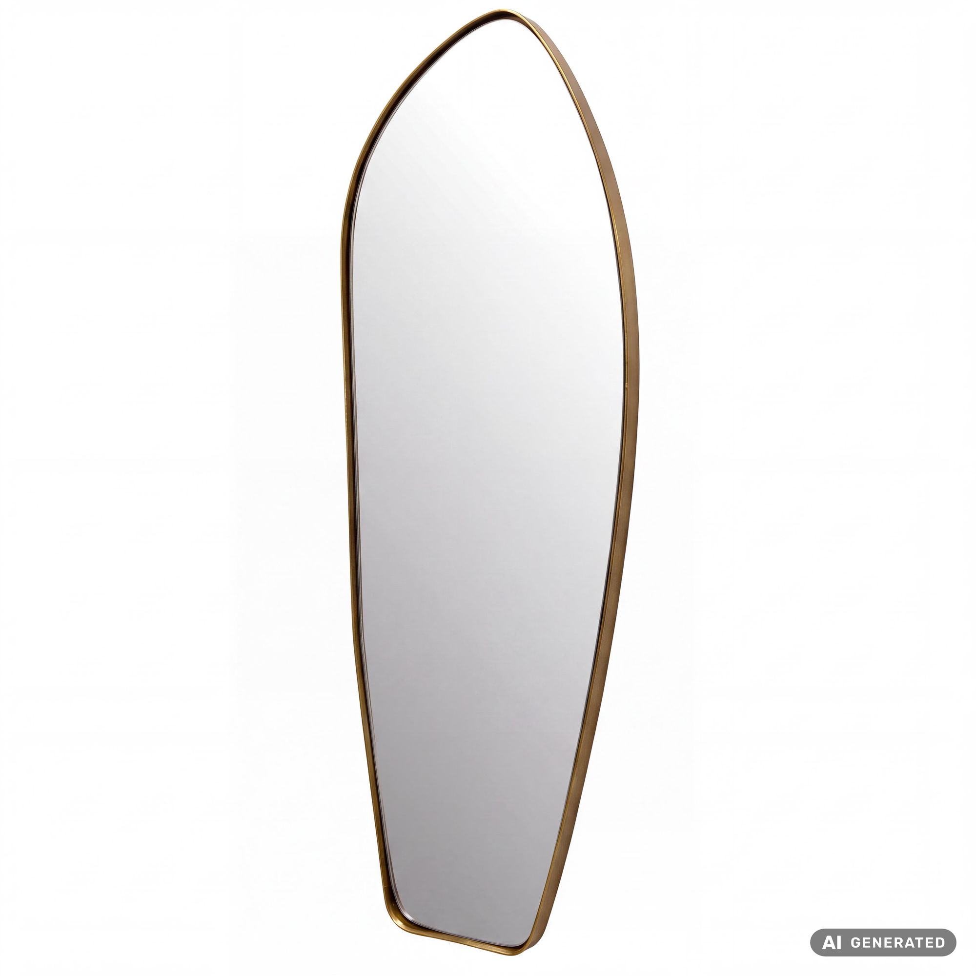 Design Wandspiegel organische Form 90 cm moderner Spiegel asymmetrisch gold – Ansicht 6