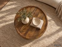 Couchtisch FineBuy Mango Sofatisch Massivholz Braun 50 cm Wohnzimmertisch Rund – Ansicht 5