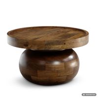 Couchtisch FineBuy Mango Sofatisch Massivholz Braun 50 cm Wohnzimmertisch Rund – Ansicht 6