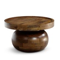 Couchtisch FineBuy Mango Sofatisch Massivholz Braun 50 cm Wohnzimmertisch Rund – Ansicht 6