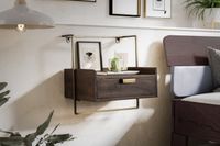 Nachtkonsole Wandmontage Schublade schwebender Nachttisch Wandboard Stauraum – Ansicht 2
