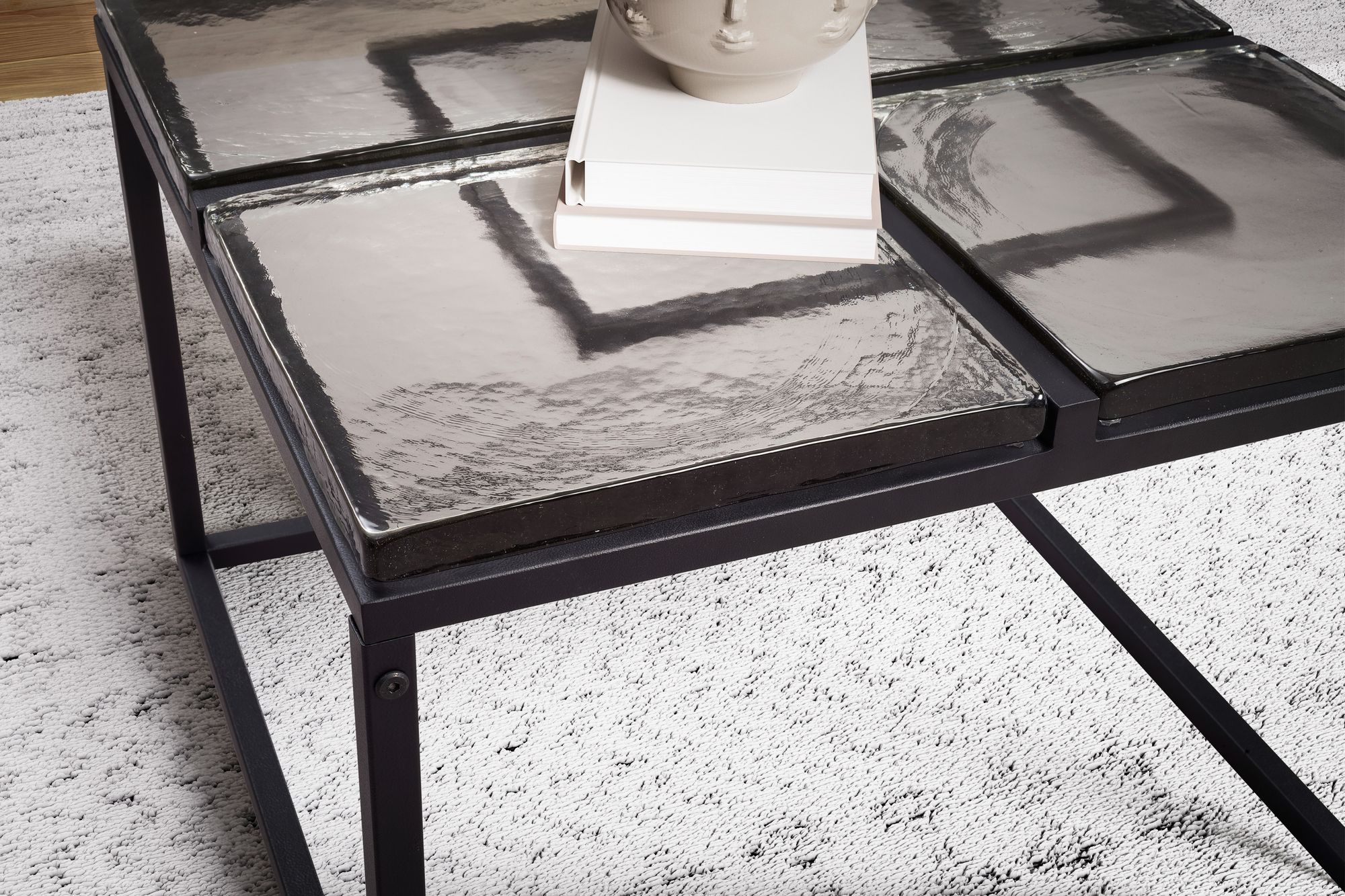 Couchtisch FineBuy Sofatisch Glas 58x58 cm Wohnzimmertisch Tisch Quadratisch – Ansicht 4