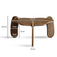 Couchtisch Mango Massivholz Ø78cm Design Wohnzimmertisch in organischer Form – Ansicht 3