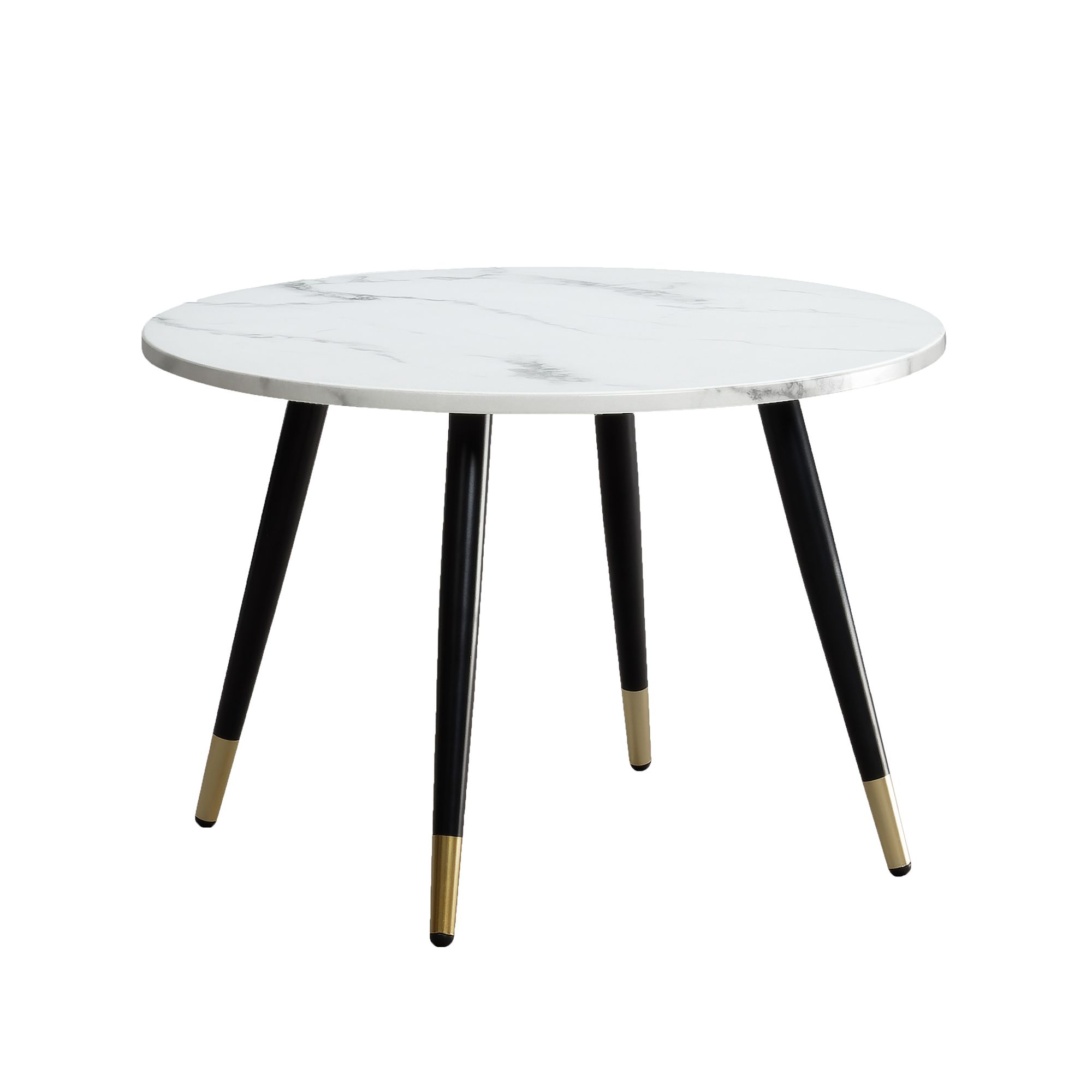 Couchtisch FineBuy Sofatisch Marmor Optik 60 cm Wohnzimmertisch Rund Tisch – Ansicht 6