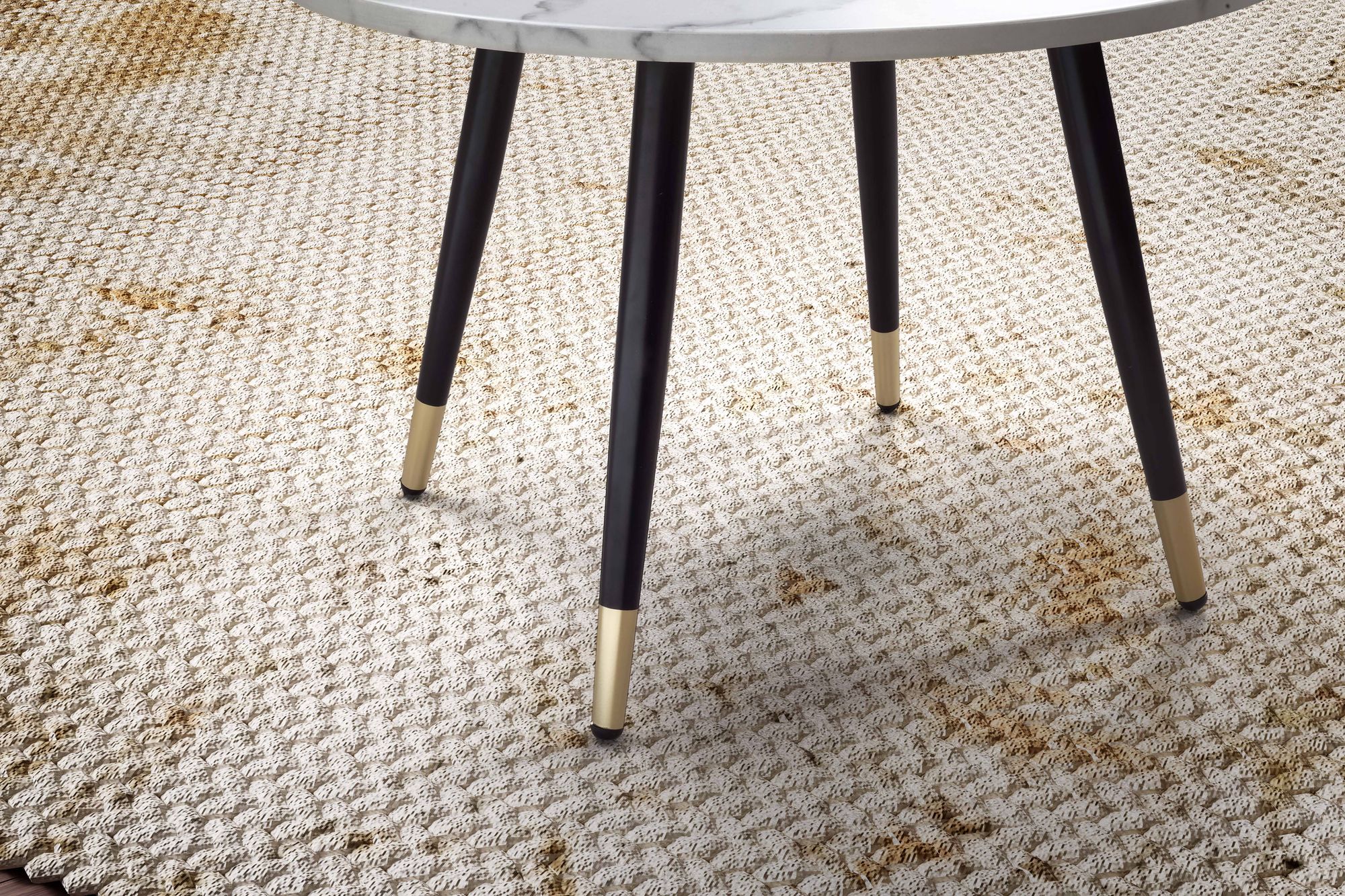Couchtisch FineBuy Sofatisch Marmor Optik 60 cm Wohnzimmertisch Rund Tisch – Ansicht 5
