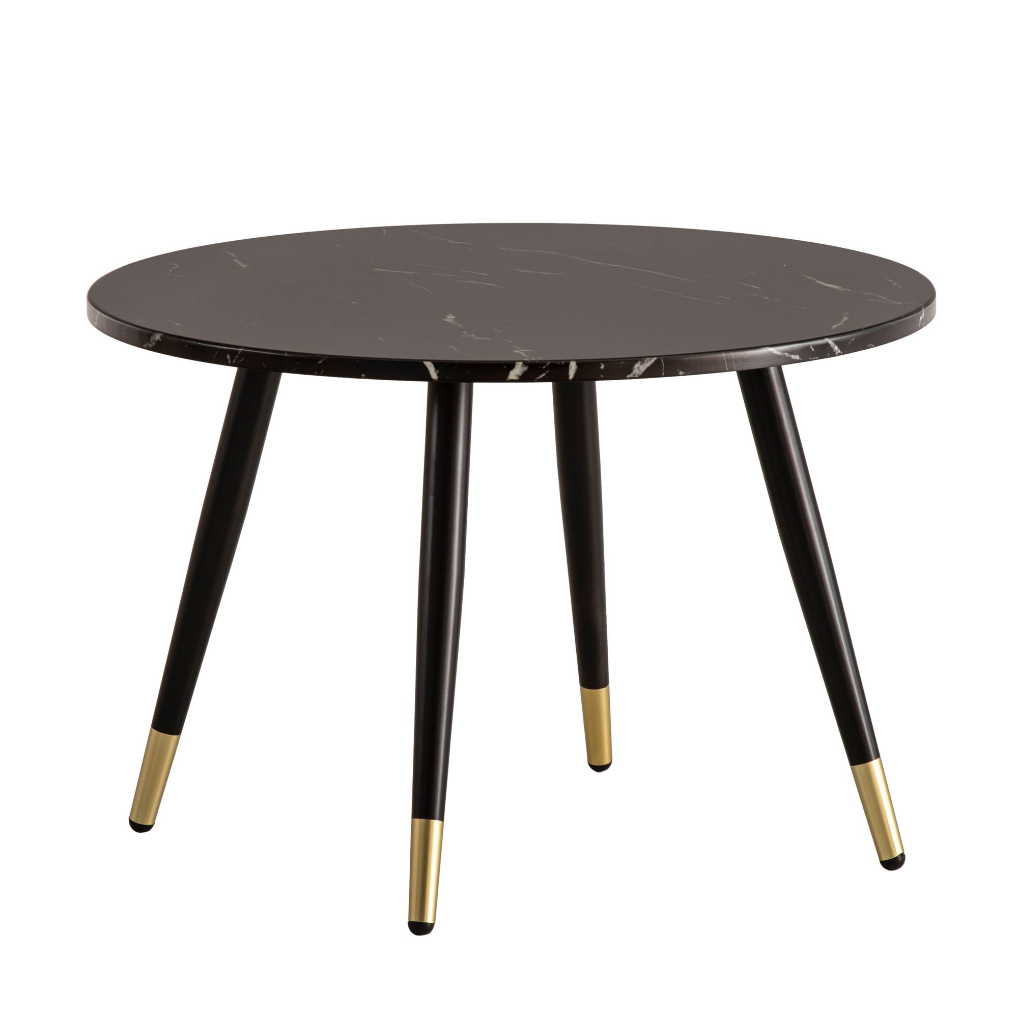 Couchtisch FineBuy Sofatisch Marmor Optik 60 cm Wohnzimmertisch Rund Tisch – Ansicht 6