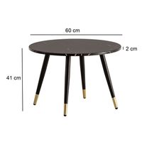 Couchtisch FineBuy Sofatisch Marmor Optik 60 cm Wohnzimmertisch Rund Tisch – Ansicht 3