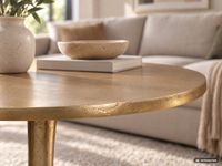 Couchtisch FineBuy Sofatisch Metall Gold Ø 60 cm Tisch Wohnzimmertisch Rund – Ansicht 4